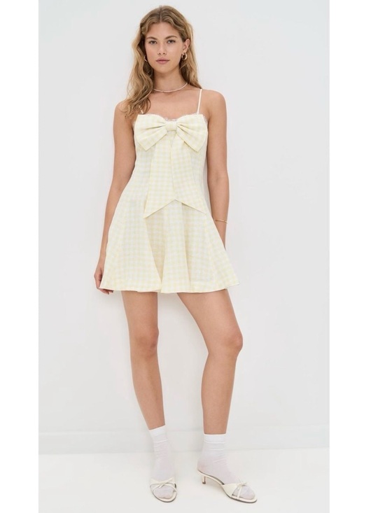 LoveShackFancy Dresses & Skirts - LoveShackFancy CLARINE GINGHAM BOW MINI DRESS